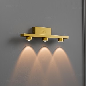 murphy 3-glow goldrayled mirrorvanity light- luxurious gold finishwarm white 2-year warranty-pack of 2