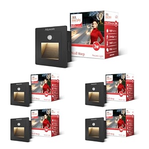 murphy 3-watt conceal motion sensor wall step light outdoor and indoor led foot light with aluminium ip65 grade waterproof body warm white pack of 5
