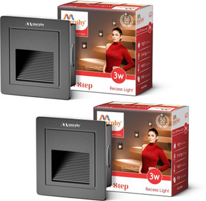 murphy 3w wall step black body outdoor and indoor led ip65 grade warm white pack of 2 gate light outdoor lamp