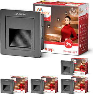 murphy 3w wall step black body outdoor and indoor led ip65 grade warm white pack of 5 gate light outdoor lamp