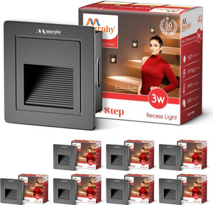 murphy 3w wall step black body outdoor and indoor led ip65 grade warm white pack of 8 gate light outdoor lamp