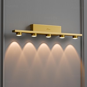 murphy 5-glow goldrayled mirrorvanity light- luxurious gold finishwarm white 2-year warranty-pack of 2