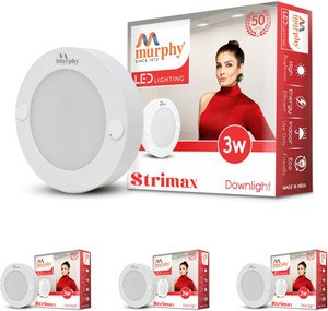 murphy 3w strimax round led surface cabinet down light -pack of 4 cool white ceiling light ceiling lamp