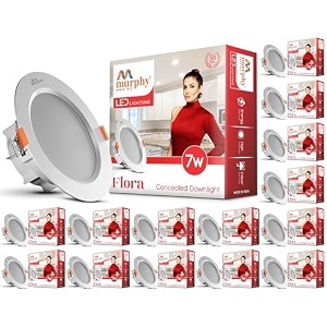 murphy flora 7w led down light nautral white light round pack of 15 recessed ceiling led light suited for 3 inch junction box 2 years warranty