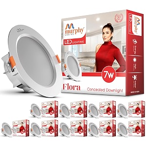 murphy flora 7w led down light nautral white light round pack of 10 recessed ceiling led light suited for 3 inch junction box 2 years warranty