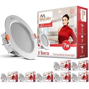 murphy flora 7w led down light warm white light round pack of 8 recessed ceiling led light suited for 3 inch junction box 2 years warranty