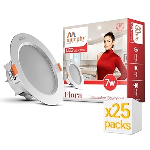 murphy polycarbonate flora 7w led down light cool white light round pack of 25 recessed ceiling led light suited for 3 inch junction box 2 years warranty