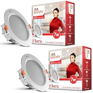 murphy flora 7w led down light cool white light round pack of 2 recessed ceiling led light suited for 3 inch junction box 2 years warranty