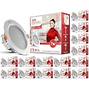 Murphy Flora 7W LED Down Light, Nautral White Light, Round, Pack of 15, Recessed Ceiling LED Light, Suited for 3 inch Junction Box (2 Years Warranty)