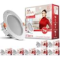 Murphy Flora 7W LED Down Light, Nautral White Light, Round, Pack of 8, Recessed Ceiling LED Light, Suited for 3 inch Junction Box (2 Years Warranty)