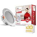 Murphy Flora 7W LED Down Light, Warm White Light, Round, Pack of 30, Recessed Ceiling LED Light, Suited for 3 inch Junction Box (2 Years Warranty)