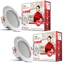 Murphy Flora 7W LED Down Light, Cool White Light, Round, Pack of 2, Recessed Ceiling LED Light, Suited for 3 inch Junction Box (2 Years Warranty)