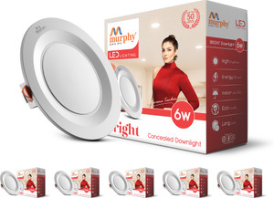 murphy led 6w bright concealed box down light cool white  pack of 6 ceiling light ceiling lamp