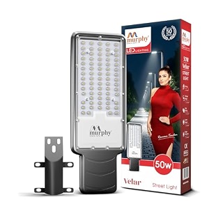 murphy velar 50w led street light  aluminium body  ip66 waterproof  5000 lumens  6500k cool white  bis certified  energy efficient outdoor light  2-year warranty pack of 1