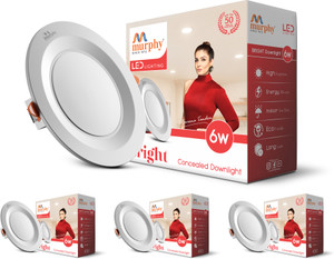 murphy led 6w bright concealed box down light cool whitepack of 4 ceiling light ceiling lamp