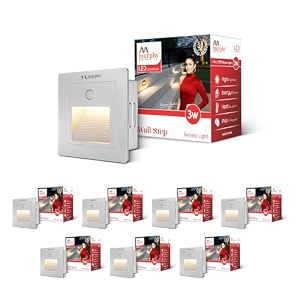 murphy white body 3-watt conceal motion sensor wall step light outdoor and indoor led foot light with aluminium ip65 grade waterproof body warm white pack of 8