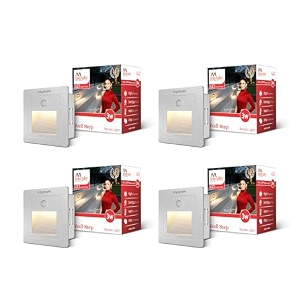 murphy white body 3-watt conceal motion sensor wall step light outdoor and indoor led foot light with aluminium ip65 grade waterproof body warm white pack of 4