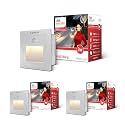 Murphy White Body 3-Watt Conceal Motion Sensor Wall Step Light Outdoor and Indoor LED Foot Light with Aluminium IP65 Grade Waterproof Body (Warm White, Pack of 3)