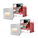 Murphy White Body 3-Watt Conceal Motion Sensor Wall Step Light Outdoor and Indoor LED Foot Light with Aluminium IP65 Grade Waterproof Body (Warm White, Pack of 2)