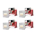 Murphy White Body 3-Watt Conceal Motion Sensor Wall Step Light Outdoor and Indoor LED Foot Light with Aluminium IP65 Grade Waterproof Body (Warm White, Pack of 4)