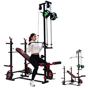 20 in 1 home gym bench set multifunctional gym bench for home workout adjustable gym bench with lat pulldown machine dip bar leg curl amp leg extension  gym home workout bench  max load 250kg