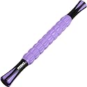 Muscle Roller &amp; Massage Roller Stick for Athletes - Lymphatic Drainage Support, Relieves Muscle Soreness, Cramping &amp; Tightness - Targets Legs, Arms, Back &amp; Calves （Purple Wheel）