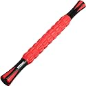 Muscle Roller &amp; Massage Roller Stick for Athletes - Lymphatic Drainage Support, Relieves Muscle Soreness, Cramping &amp; Tightness - Targets Legs, Arms, Back &amp; Calves （Red Wheel）