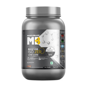 muscleblaze biozyme iso-zero low carb isolate 27g per scoop whey protein