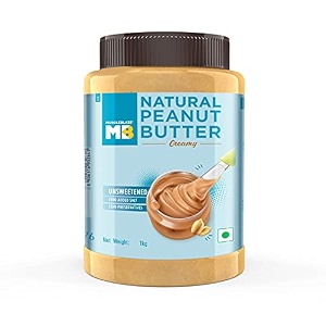 muscleblaze natural peanut butter creamy 29 g protein unsweetened no added salt trans fat free no preservatives 1 kg