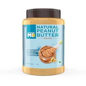 muscleblaze natural peanut butter crunchy 29 g protein unsweetened no added salt trans fat free no preservatives 1 kg