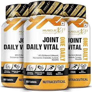 musclexp multivitamin joint one daily vital with glucosamine chondroitin curcumin 95 - 60 tablets - pack of 3