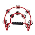 Musfunny Half-Moon Tambourine Musical Instrument: Double Row Metal Jingles