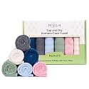 Mush 100% Bamboo Tap &amp; Dry Face Towel | Ultra Soft, Absorbent, Quick Dry Towels for Facewash, Sports, Travel | Suitable for Sensitive &amp; Acne Prone Skin | 13x13 in | Gift Friendly Packaging | Set of 6