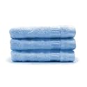 Mush 100% Bamboo Face Towel | Ultra Soft, Absorbent, &amp; Quick Dry Towels for Facewash, Gym, Travel | Suitable for Sensitive/Acne Prone Skin | 13 x 13 Inches | 500 GSM Pack of 3 (Sky Blue)
