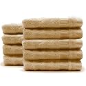 Mush 100% Bamboo Face Towel | Ultra Soft, Absorbent, &amp; Quick Dry Towels for Facewash, Gym, Travel | Suitable for Sensitive/Acne Prone Skin | 13 x 13 Inches | 500 GSM (Pack of 9 Khaki)