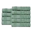 Mush Bamboo Face Towel Set | 100% Bamboo | 550 GSM| Face Towel for Women and Men Small Towels for Face and Hand Soft and Absorbent Towel Hanky for Women | Set of 9 - Olive Green