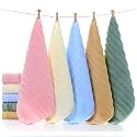 Mush 100% Bamboo Face Towel | Ultra Soft, Absorbent, &amp; Quick Dry Towels for Facewash, Gym, Travel | Suitable for Sensitive/Acne Prone Skin | 13 x 13 Inches | 500 GSM Assorted Pack of 5