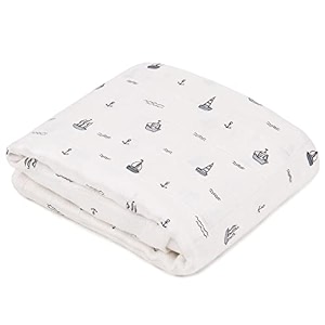 mush 100 bamboo swaddle  ultra soft breathable thermoregulating absorbent light weight and multipurpose bamboo wrapperbaby bath towelblanket 1 sea grey
