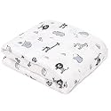 Mush 100% Bamboo Swaddle : Ultra Soft, Breathable, Thermoregulating, Absorbent, Light Weight and Multipurpose Bamboo Wrapper/Baby Bath Towel/Blanket (1, Rabbit Blue)