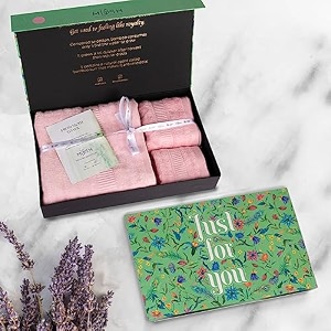 mush bamboo luxurious 3 piecetowels set  ultra soft absorbent and antimicrobial bath towel hand towel and face towel perfect as a valentine gift for girlfriendwife gift box  pink