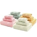 Mush Bamboo Towels Set | Ultra Soft, Absorbent and Antimicrobial 600 GSM (4 Bath Towel, 4 Hand Towel and 4 Face Towel) Perfect for Daily Use and Gifting (Cream, Pink, Golden, &amp; Olive)