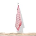 Mush Grab &amp; Go Bamboo Beach Towel | 100% Bamboo Bath Towel for Beach, Hiking &amp; Trips | Compact Towel with Travel Bag | 60x120 cms, 250GSM Quick Dry, Featherlight &amp; Sand-Resistant Towel | Red Stripes