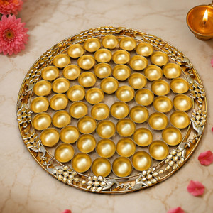 musherrat pooja articals premium 56 bhog peacock thali iron