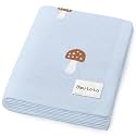 Mushroom Baby Blanket for Boys 100% Cotton Buttery Soft Cozy Receiving Swaddle Crib Stroller Blanket for Shower Gift Registry for Newborns, Infants, Toddlers (Mushroom - Blue)