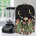Mushroom Leaf Print Drawstring Blender Dust Cover for Kitchen Small Appliance Decor, Anti Fingerprint Oil-proof Dust Proof Stand Mixer Cover Juicer Cover Soy Milk Machine Covers for Gift