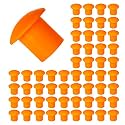 Mushroom Rebar End Caps - Plastic Safety Caps (Orange, 100 Pack)