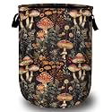 Mushroom Weed Laundry Basket, Laundry Hamper Collapsible Oxford Cloth with Handle Clothes Storage Bin for Bathroom Laundry Room Bedroom 15.7 X 20 Inch