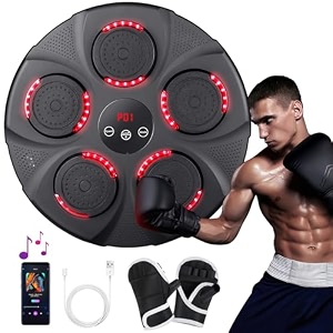 music boxing machine with boxing gloves home smart bluetooth boxing equipment boxing machine wall mounted rechargeable boxing training equipment music boxing machine for adults red light