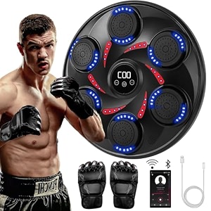 music boxing machine with boxing glovessmart bluetooth boxing machine wall mountedmusic boxing machine for adults and kidselectronic boxing target workout punching equipment for home and gym