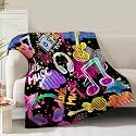 Music Note Blanket Gifts for Boys Men Women Girls Birthday Christmas Valentine Presents Colorful Musical Theme Decor Bedroom Living Room Couch Bed Sofa Soft Cozy Kids Adults Teen Fleece Throws 60"x80"